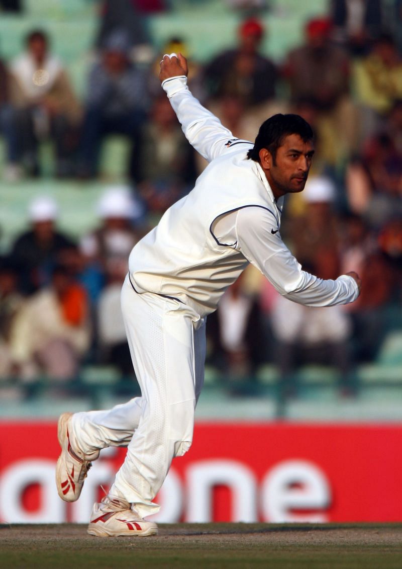 MS Dhoni in action against England.